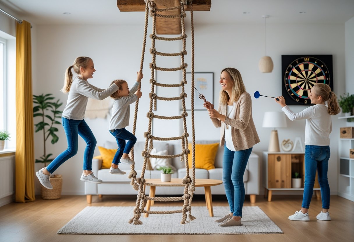 Saadan skaber du sjov og leg i hjemmet med en rebstige og dartskab til hjemmet